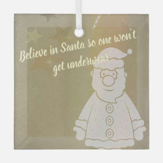 Geloof in Kerstman  Glas Ornament (Voorkant)