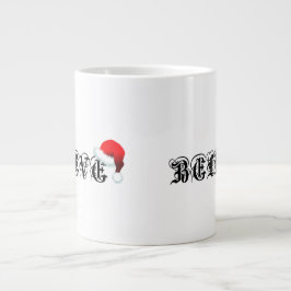 GELOOF IN KERSTMAN HOED KERSTTIJD KERSTAVOND GROTE KOFFIEKOP