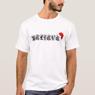 Geloof in kerstman hoed KERSTTIJD KERSTAVOND T-shirt