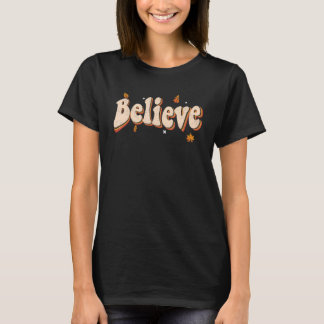 Geloof in kerstman Kerstmis Groovy Kerstmis T-shirt