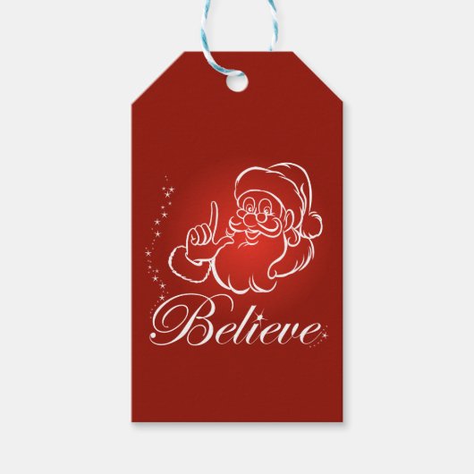 Geloof in Kerstman - Prettig Kerstfeest Cadeaulabel (Voorkant)