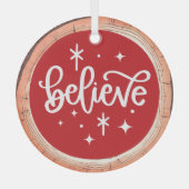 Geloof in Kerstmis Glas Ornament (Voorkant)
