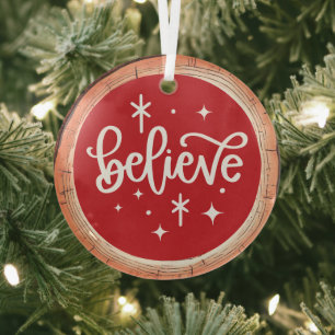 Geloof in Kerstmis Glas Ornament