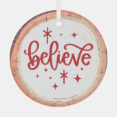 Geloof in Kerstmis Glas Ornament (Voorkant)
