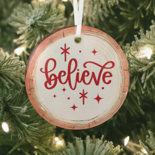 Geloof in Kerstmis Glas Ornament
