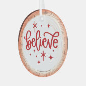 Geloof in Kerstmis Glas Ornament (Voorkant links)