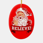 Geloof in kerstmis keramisch ornament (Voorkant)