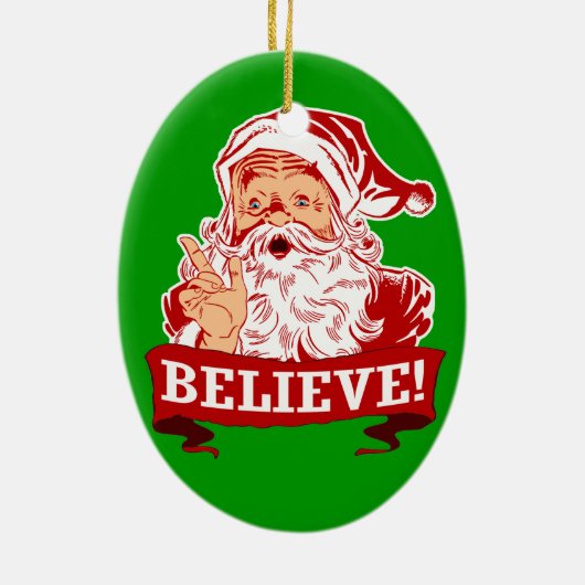 Geloof in kerstmis keramisch ornament (Achterkant)