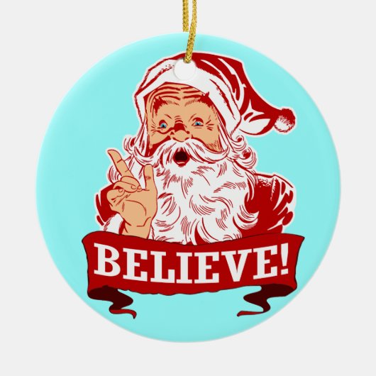 Geloof in kerstmis keramisch ornament (Voorkant)