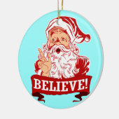 Geloof in kerstmis keramisch ornament (Links)