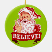 Geloof in kerstmis keramisch ornament (Achterkant)