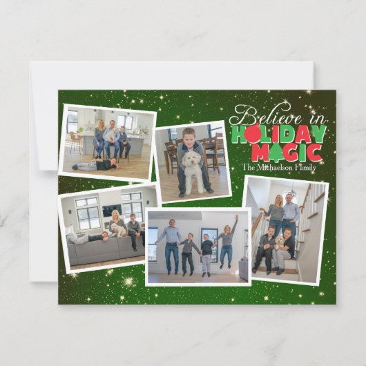 Geloof in Kerstmis Magie Fotokaart Feestdagenkaart (Voorkant)