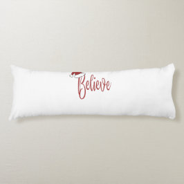 Geloof in Kerstmis met rode kerstmuts Lichaamskussen