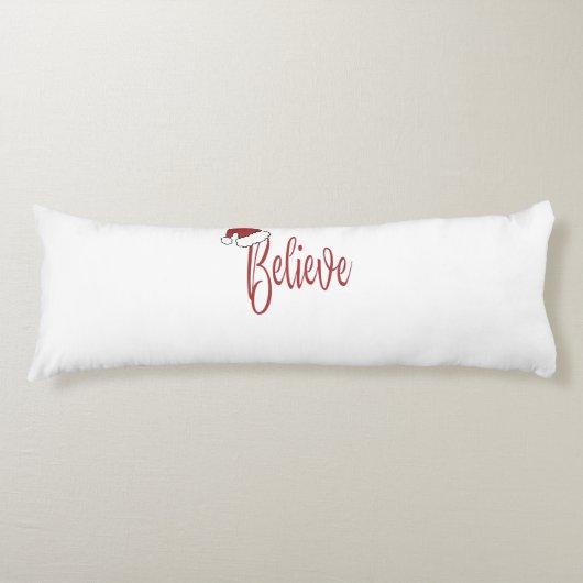 Geloof in Kerstmis met rode kerstmuts Lichaamskussen (Voorkant)