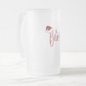 Geloof in Kerstmis met rode kerstmuts Matglas Bierpul (Voorkant links)