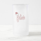 Geloof in Kerstmis met rode kerstmuts Matglas Bierpul (Center)