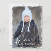 Geloof in Kerstmis Rustieke Sneeuw Vakantie Foto Feestdagenkaart (Voorkant)