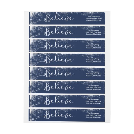 Geloof in kersttong Snow Midnight Blue (Vel)