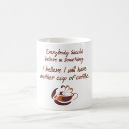 Geloof in koffie koffiemok