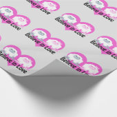 Geloof in liefde! Cute Yetis Cadeaupapier (Hoek)