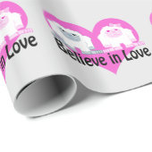 Geloof in liefde! Cute Yetis Cadeaupapier (Rol Hoek)