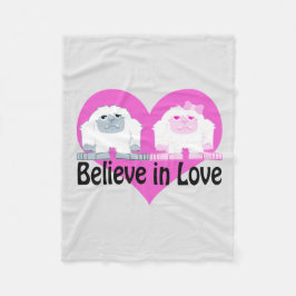Geloof in liefde! Cute Yetis Fleece Deken