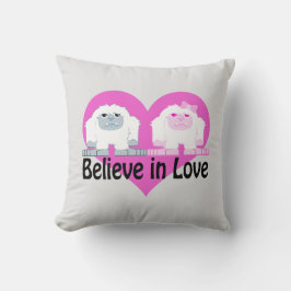 Geloof in liefde! Cute Yetis Kussen