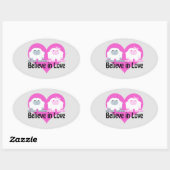 Geloof in liefde! Cute Yetis Ovale Sticker (Vel)