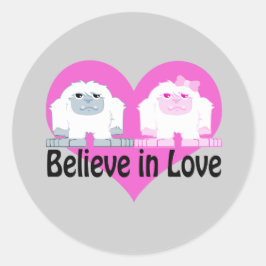 Geloof in liefde! Cute Yetis Ronde Sticker