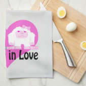 Geloof in liefde! Cute Yetis Theedoek (Quarter Fold)