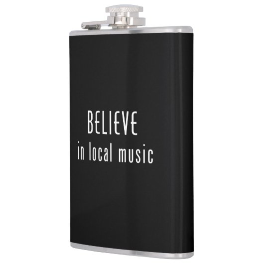 Geloof in lokale muziek heupfles (Links)