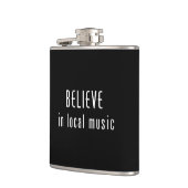Geloof in lokale muziek heupfles (Links)