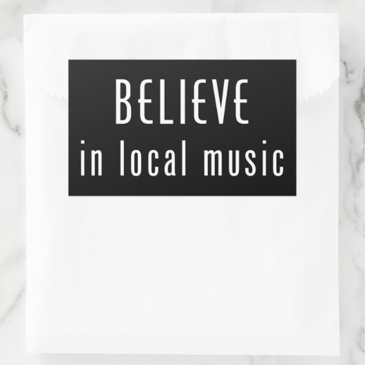 Geloof in lokale muziek rechthoekige sticker (Tas)