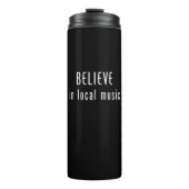 Geloof in lokale muziek thermosbeker (Voorkant)
