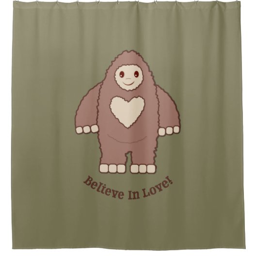 Geloof in Love Bigfoot Douchegordijn (Voorkant)