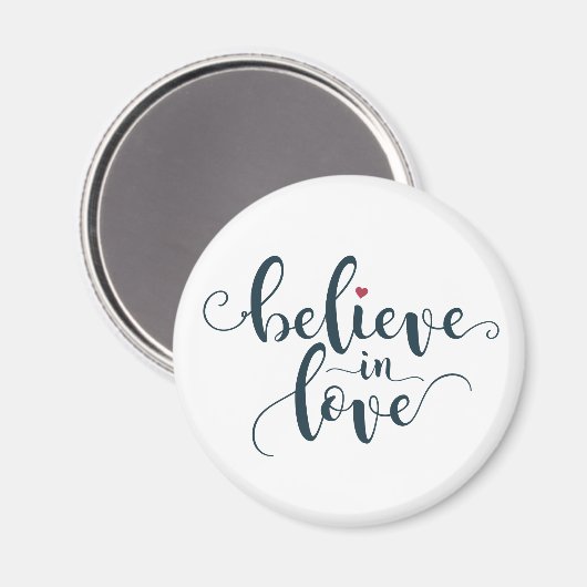 Geloof in Love Valentijn Calligraphy | Magneet (Voorkant / Achterkant)