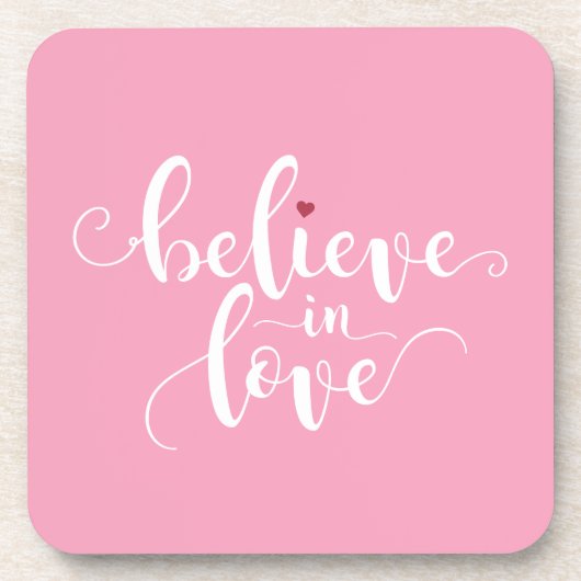 Geloof in Love Valentijn Calligraphy | ONDERZETTER (Voorkant)