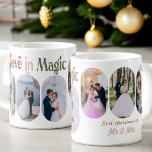 Geloof in Magic 6 Afgeronde Lozenge Foto Pas getro Koffiemok<br><div class="desc">Geloof in Magic foto mok voor pasgetrouwden eerste kerst als Mr & Mrs - of u kunt de formulering voor elke en elke gelegenheid aanpassen. Het ontwerp beschikt over 6 foto's en volledig bewerkbare bewoordingen voor u om te personaliseren hoe u maar wilt. Uw foto's worden weergegeven in 16:9-portretformaat en...</div>