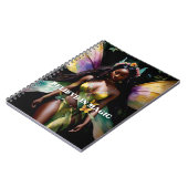 Geloof in Magic Black Fairy Meisje Waterverf Kunst Notitieboek (Linkerzijde)