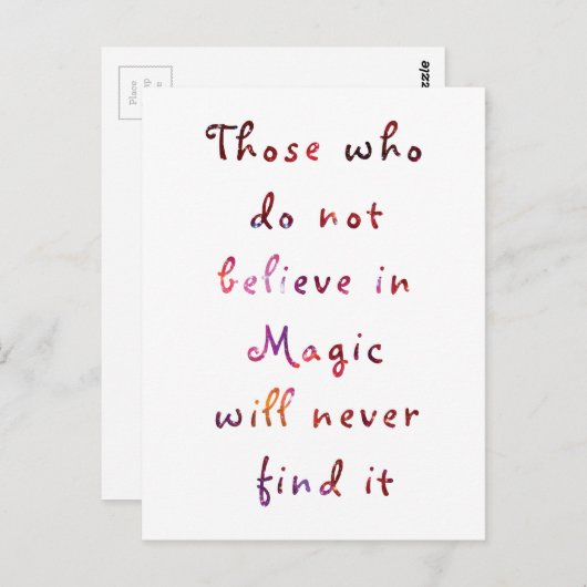 Geloof in Magic Briefkaart (Voorkant / Achterkant)