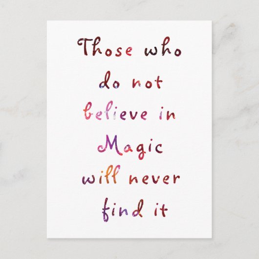 Geloof in Magic Briefkaart (Voorkant)