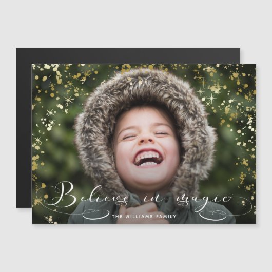 Geloof in Magic Calligraphy & Gold Sparkles (Voorkant / Achterkant)