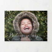 Geloof in Magic Calligraphy & Gold Sparkles Drieluik Wenskaart (Cover)
