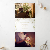 Geloof in Magic Calligraphy & Gold Sparkles Drieluik Wenskaart (Binnen)