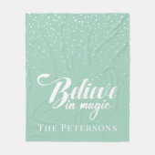 Geloof in Magic Mint Green Fleece Deken (Voorkant)