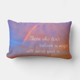 Geloof in Magic Quote Sunset Rainbow Foto Modern Kussen