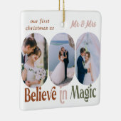 Geloof in Magic Rounded Lozenge foto's elke kleur Keramisch Ornament (Rechts)