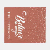 Geloof in Magic Terracotta Fleece Deken (Voorkant (Horizontaal))