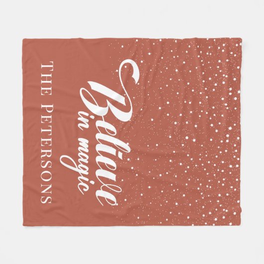 Geloof in Magic Terracotta Fleece Deken (Voorkant (Horizontaal))