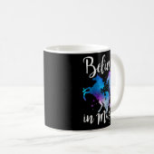 Geloof in Magic Unicorn Mermaid Fantasy Koffiemok (Voorkant rechts)